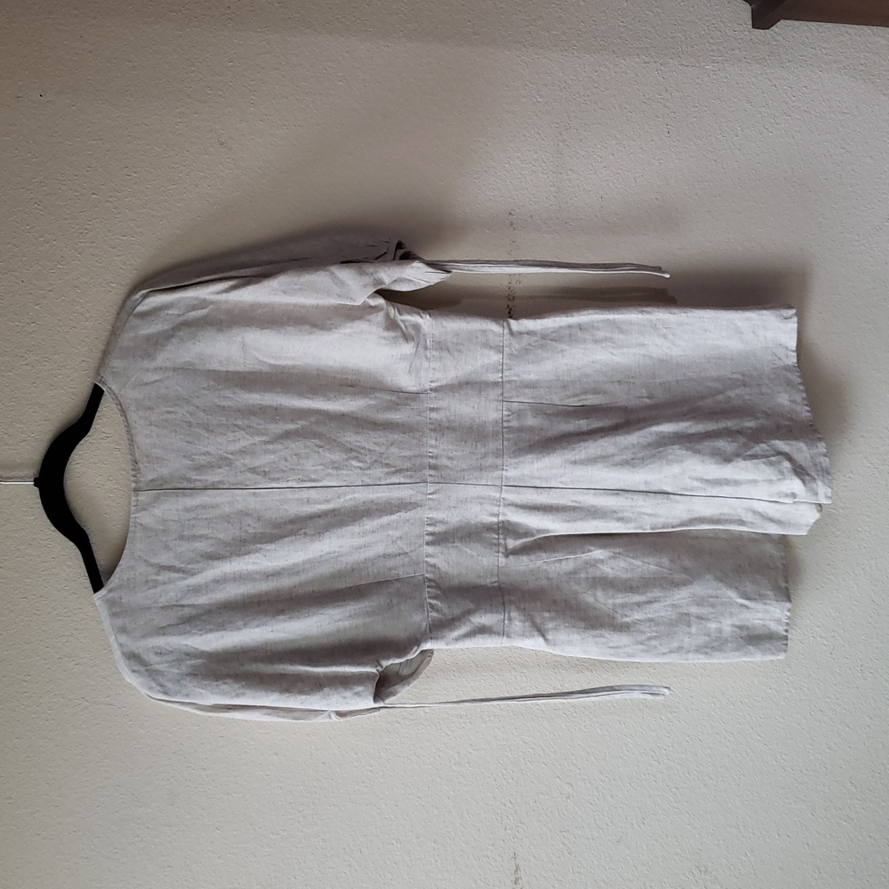 Light Gray Button-Up Romper - Picture 3 of 3